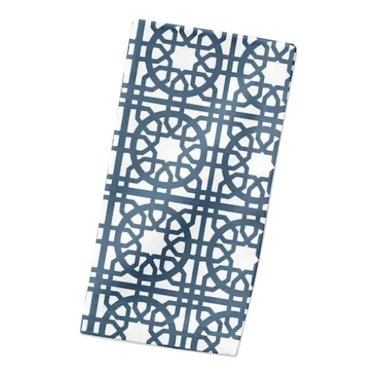 Blue Geo Tile 10" x 10" Cotton Twill Napkin {3}