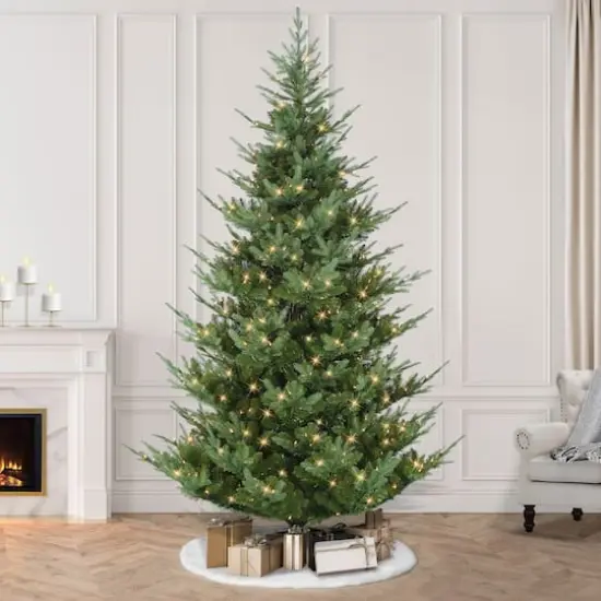9ft. Pre-Lit Hillside Spruce Artificial Tree, Clear LED Lights {3}