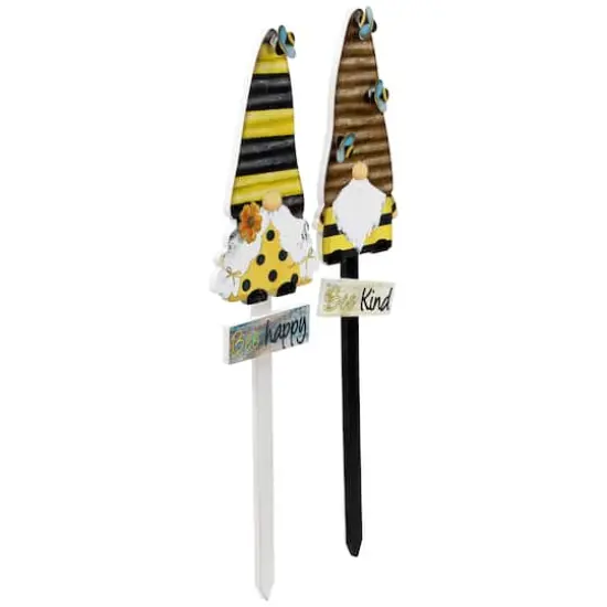 24" Bee Gnomes Wooden Garden Stake Set {5}
