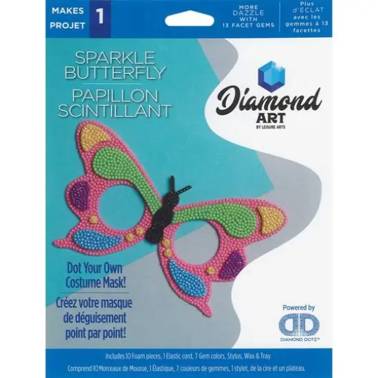 Diamond Art Butterfly Costume Foam Mask Kit {1}