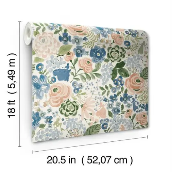 RoomMates Disney&reg; Princess Watercolor Floral Peel & Stick Wallpaper Blue {8}