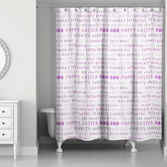 Easter Stuff Purples Shower Curtain 71" x 74" Shower Curtain {3}
