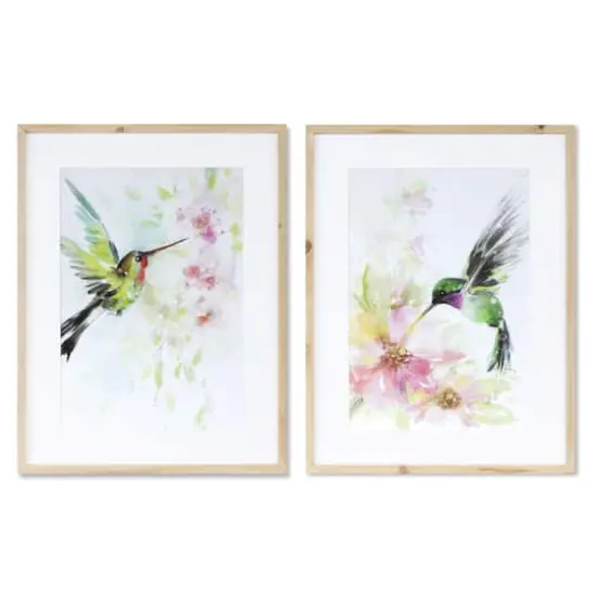 15.25" x 19.75" Hummingbird Watercolor Wall Accent Set {1}