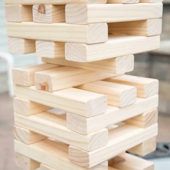 Toy Time Outdoor Giant Wooden Blocks Tower Stacking Game Set {6}