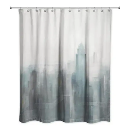 Blue Abstracted Skyline 71" x 74" Shower Curtain {3}