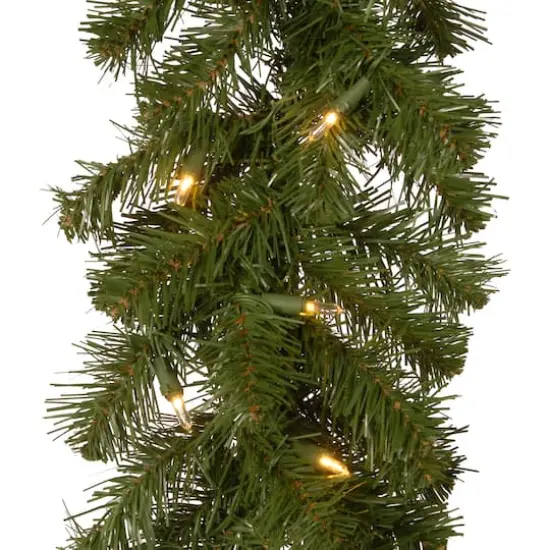 9' x 10" Pre-lit North Valley® Spruce Artificial Christmas Garland with 50 Battery Operated Dual LED Lights {4}