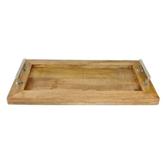 Dark Brown Mango Wood Rustic Tray {5}