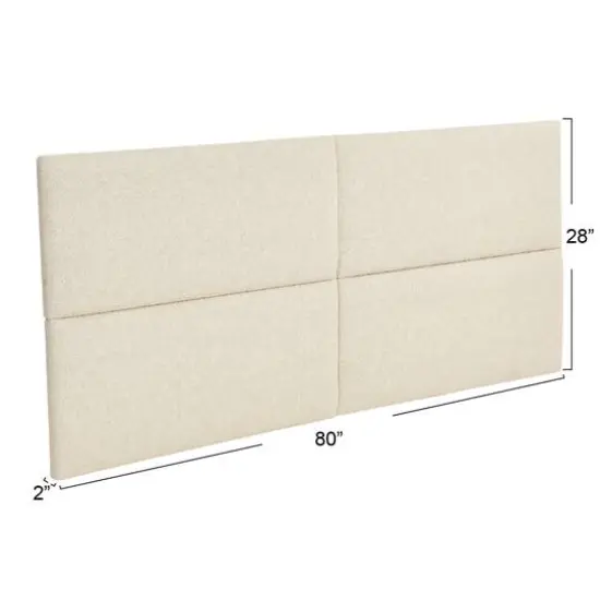 Hello Honey® NoSom Natural Sound Reducing 4-Panel Linen Blend Upholstered Headboard, King {5}