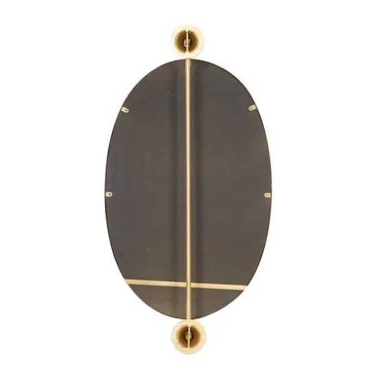 29" Oval Wood Wall Mirror Gold {7}