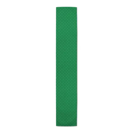 72" White Dots on Green Poly Twill Table Runner {1}