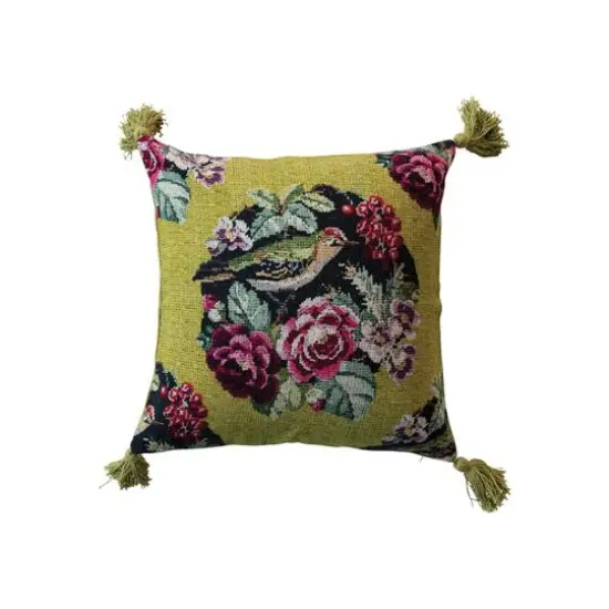 Hello Honey® 20" Bird & Floral Accent Pillow wiith Tassels {1}