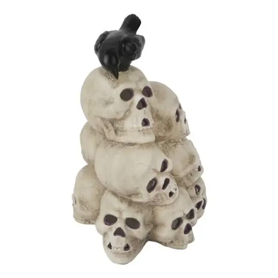 12.5" Lighted Stacked Skulls with Crow by Ashland&reg; {1}