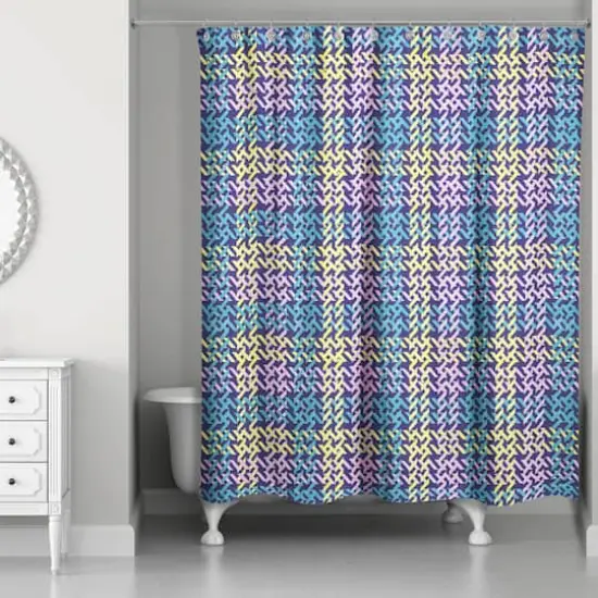 Plaid Shower Curtain Navy {3}