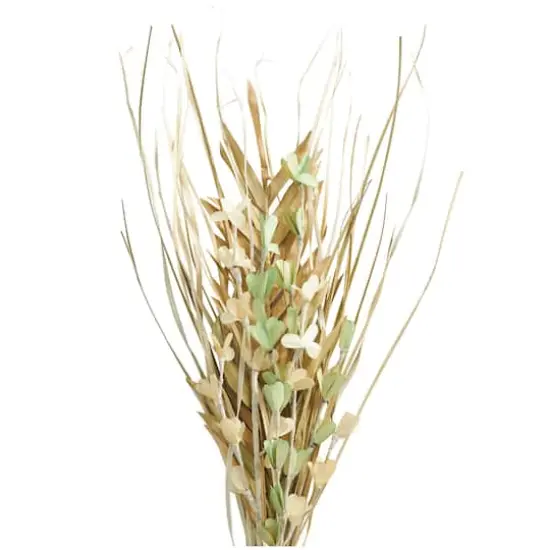 38" Beige & Green Dried Plant Floral Grass Bouquet Palm Leaf Natural Foliage {4}