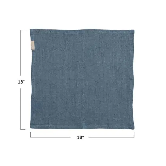 Hello Honey&reg; Blue Stonewashed Square Linen Blend Napkins, 4ct. {5}