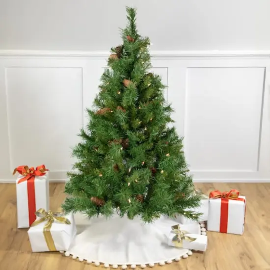 4ft. Pre-Lit Dakota Red Pine Full Artificial Christmas Tree, Clear Lights {3}