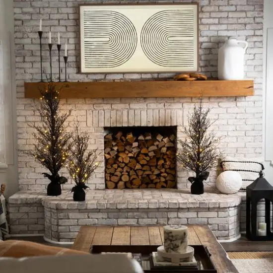 4ft. Pre-Lit LED Halloween Black Twig Artificial Fall Tree in Burlap Planter {11}