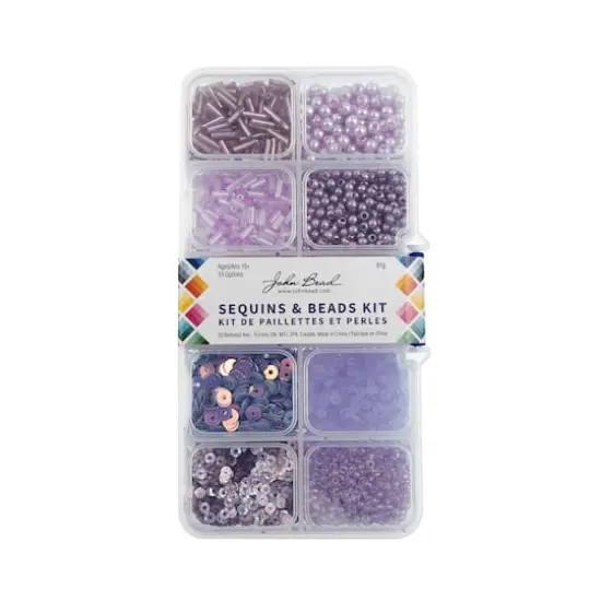 John Bead Mixed Sequins & Beads Kit Light Purple {4}