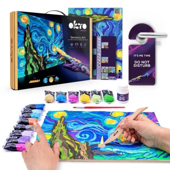 OKTO Sensory Art 3D Vincent Van Gogh Starry Night Clay Painting Kit {7}