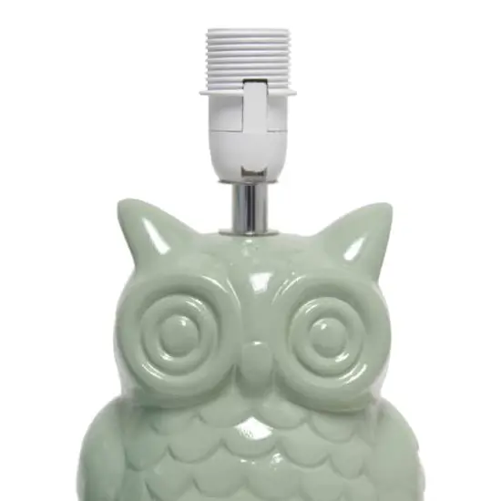 Simple Designs 13" Ceramic Owl Table Lamp Sage Green {8}