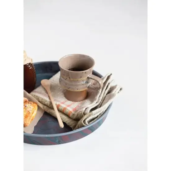 Hello Honey&reg; 15" Marbled Pattern Metal Tray {5}