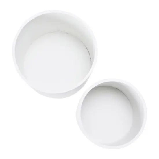 Hello Honey&reg; White & Black Boho Embossed Metal Planters with Stands Set {7}