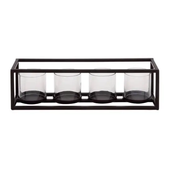 18'' Black Iron Contemporary Votive Candle Holder {1}