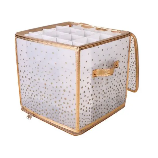 Simplify Clear & Gold Ornament Organizer {8}