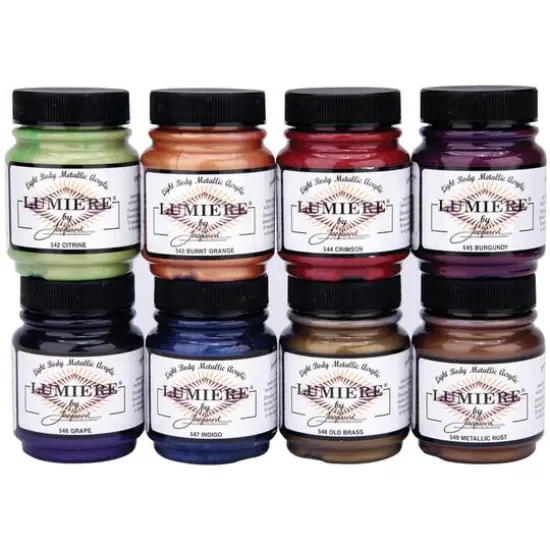 Jacquard Lumiere Metallic Acrylic Paint, 2.25oz. Burgundy {4}