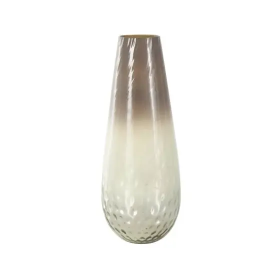 17" Brown Spotted Glass Ombre Vase {7}