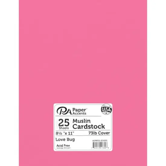 PA Paper&trade; Accents 8.5" x 11" 73lb. Textured Muslin Cardstock, 25 sheets Love Bug {1}
