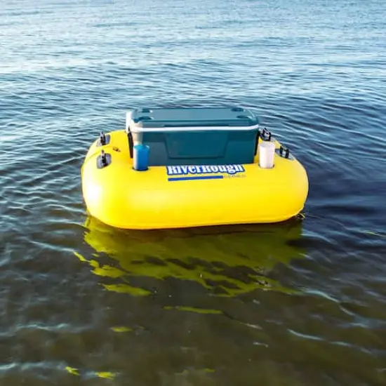 55" Inflatable Yellow & Black Swimming Pool Cooler Raft Float {5}