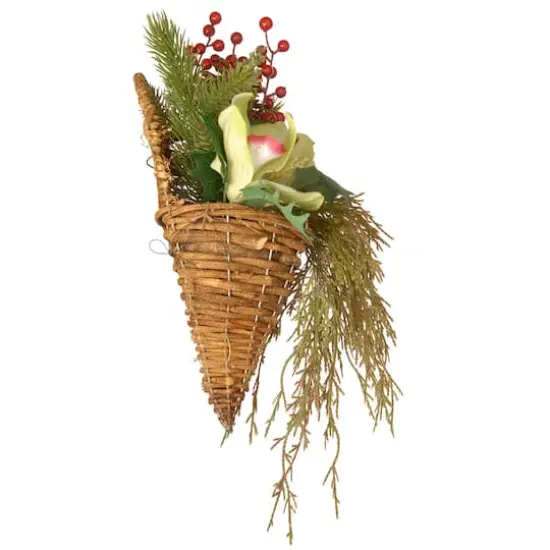 11" Cymbidium Flower Wall Basket {5}