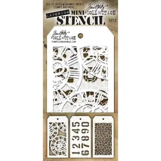 Stampers Anonymous Tim Holtz® Mini Layered Stencil Set #2 {1}