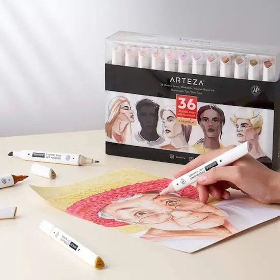 Arteza&reg; EverBlend&trade; 36 Color Portrait Tones Dual Tip Art Marker Set {4}
