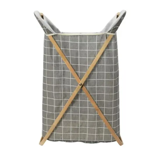 Household Essentials Krussh Bamboo X Frame Hamper (Gray) {8}