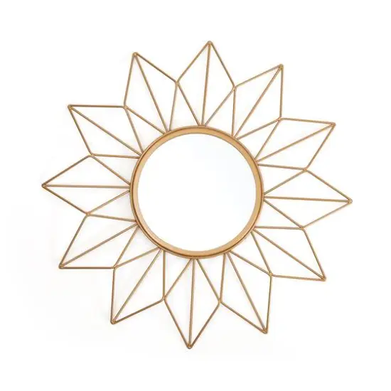 Habitat Decor 24" Narci Gold Floral Wall Mirror {1}