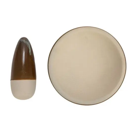 Hello Honey® Brown & Cream Reactive Glaze Stoneware Mortar & Pestle {6}