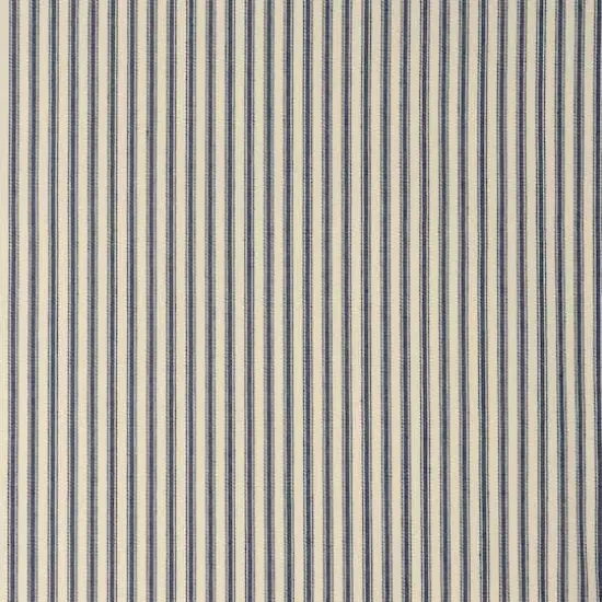 Roc-Lon Woven Ticking Stripe Cotton Fabric Navy/Natural White {1}