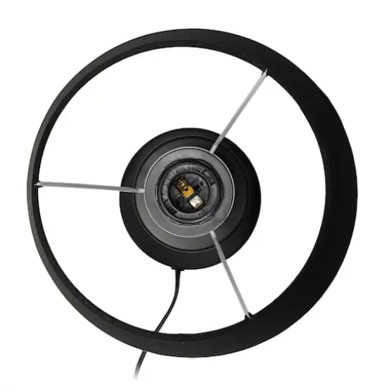 Simple Designs 17" Encased Metal & Clear Glass Table Lamp Black {11}