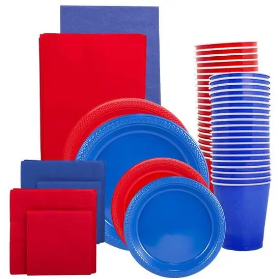JAM Paper Party Tableware Assortment Grad Pack Red/Blue {1}