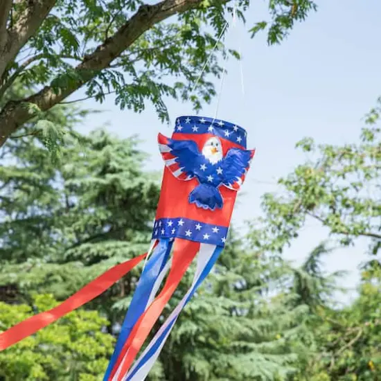 Glitzhome&reg; 60" Patriotic Eagle Windsock {5}