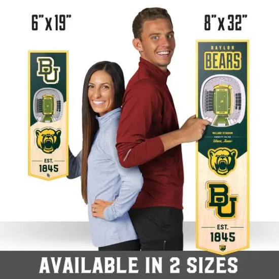 NCAA 6" x 19" StadiumView 3D Banner Baylor Bears {9}
