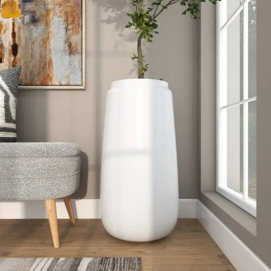 30" Tall White Floor Vase {7}