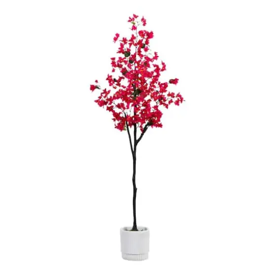 6ft. Bougainvillea Tree with White Decorative Planter {1}