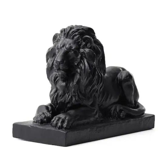 Glitzhome&reg; 22" Lying Guardian Lion Statue Black {1}