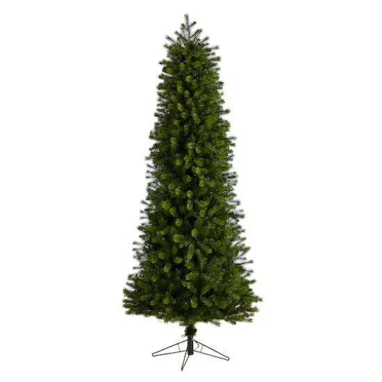 7.5ft. Pre-Lit Slim Colorado Mountain Spruce Artificial Christmas Tree, Multifunction White Micro LED Lights {4}