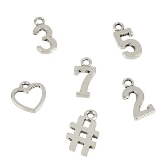 Silver Metal Number Beads by Bead Landing&trade; {1}