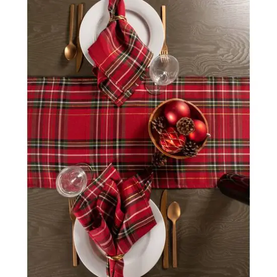 DII&reg; 72" Metallic Holiday Plaid Table Runner {6}