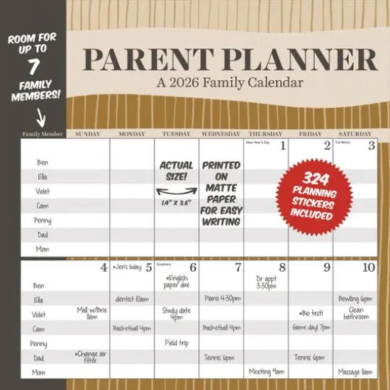2026 Parent Planner Wall Calendar {1}